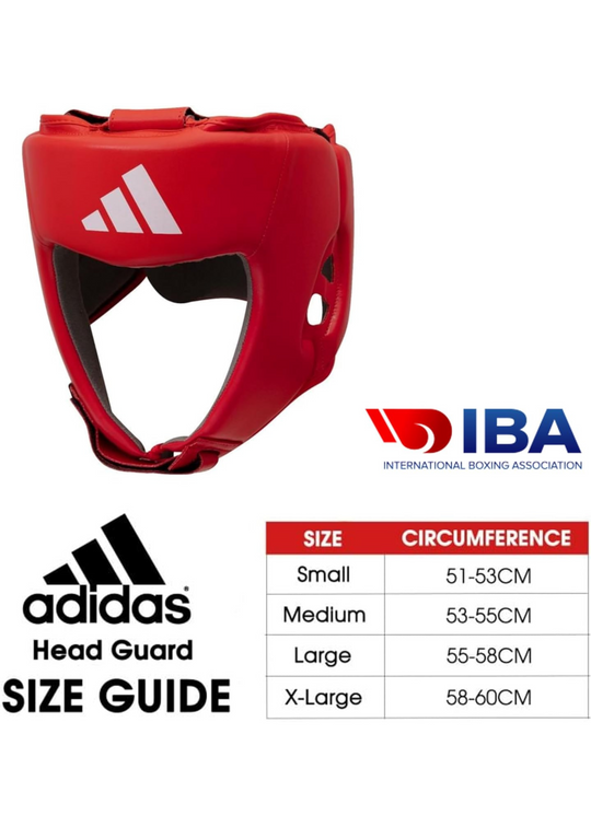 ADIDAS AMATEUR COMPETITION BOXING HEADGEAR (IBA & USA Boxing Approved )