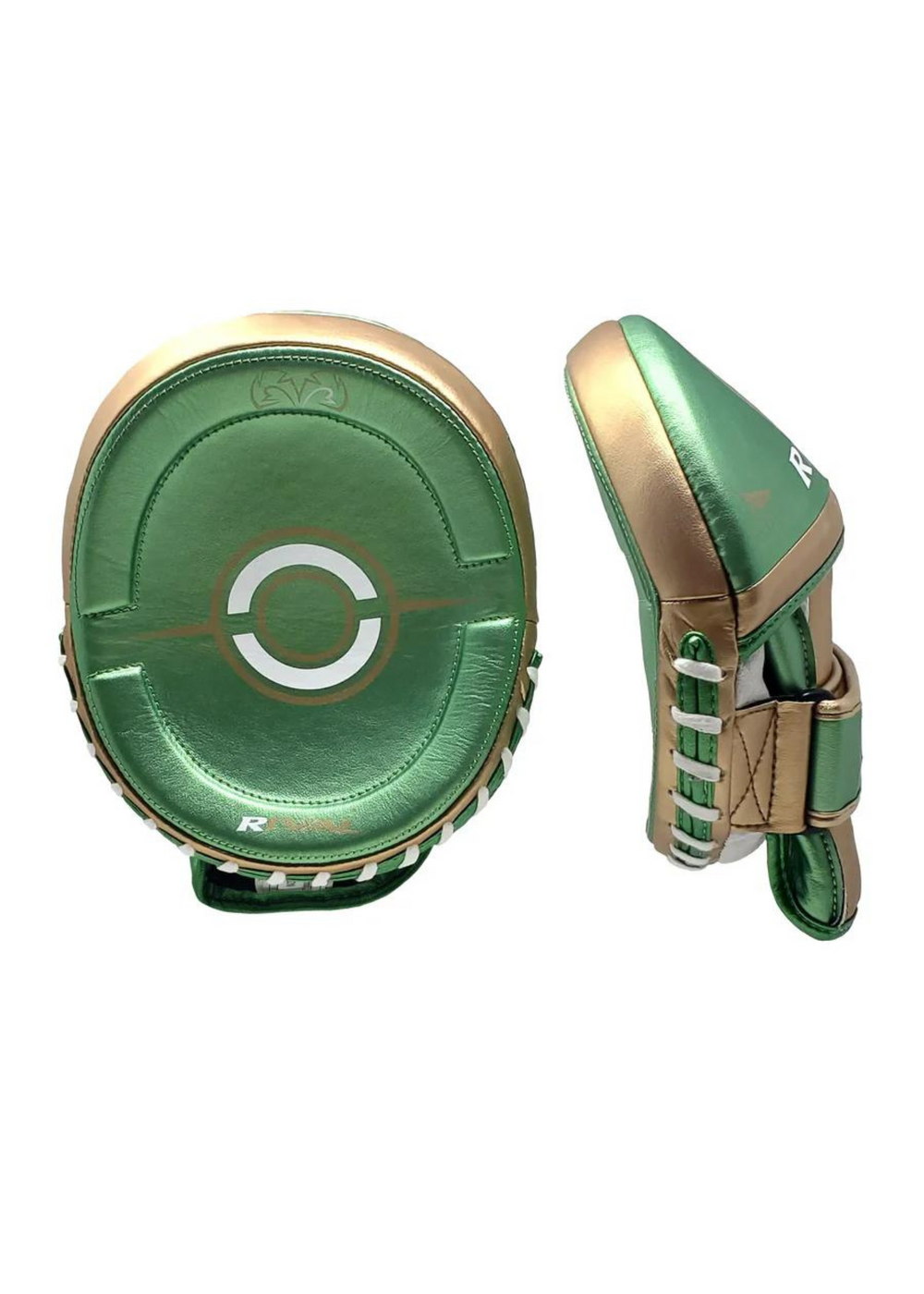 RIVAL RPM100 PROFESSIONAL PUNCH MITTS - GREEN/GOLD