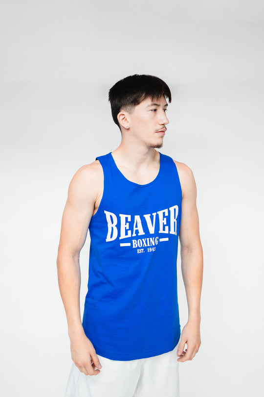 Beaver Boxing TANK TOP EST. 1943  - BLUE