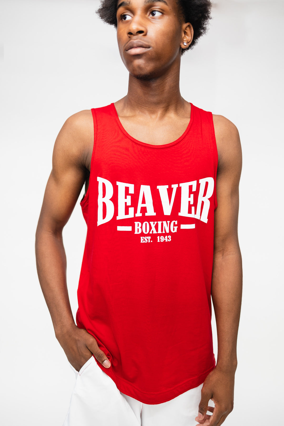 Beaver Boxing TANK TOP EST. 1943 - RED